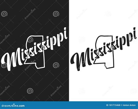 Mississippi Vector Logo Illustration Of The Usa State Emblema The Us