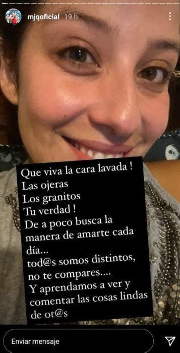 María José Quintanilla Compartió Imagen Sin Maquillaje Con Potente