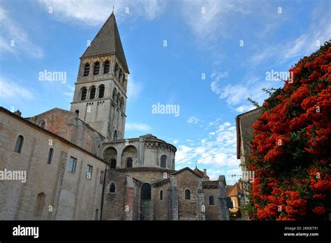 Saint Philibert Abbey Church In Tournus Burgundy France With Its