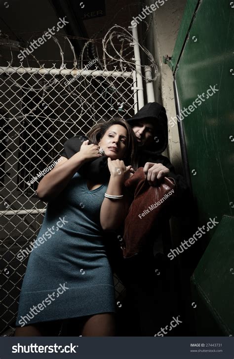 Woman Being Choked Dark Alley By Stock Photo 27443731 Shutterstock