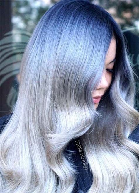 Most often, the base color will be somewhere along the spectrum of blue if you love to take hairstyle cues from your favorite rock stars, rainbow grunge hair will surely tickle your fancy. 85 Silver Hair Color Ideas and Tips for Dyeing and ...