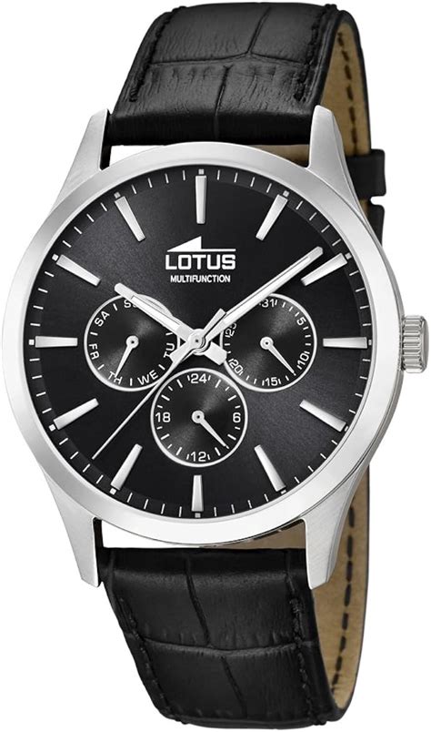 Lotus Watches Mens Multi Dial Quartz Watch With Leather Strap 185768