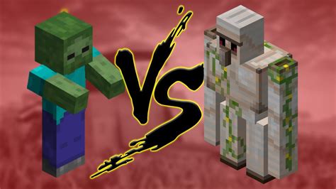 Giant Zombie Vs Iron Golem In Minecraft Youtube