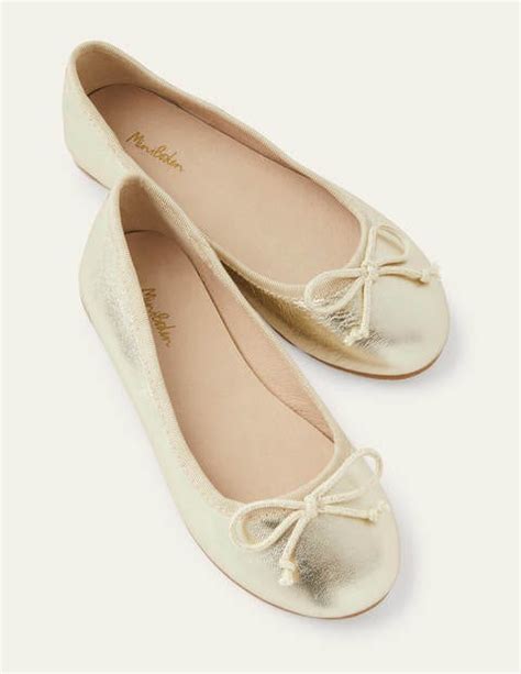 Ballet Flats Gold Sparkle Leather Boden Us