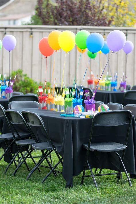 Rainbow Paint Party Birthday Party Ideas Photo 1 Of 35 Catch My Party