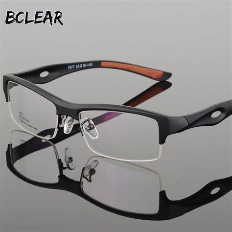 Bclear Mens Eyeglasses Tr90 Half Frame Square Sports 1077 Monturas De Gafas Para Hombre