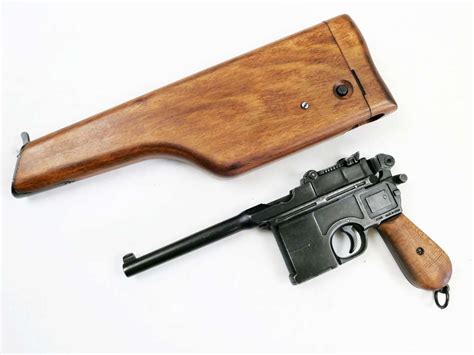 Denix Mauser C96 Mit Holzschulterstütze Orginalgetreuer Nachbau Antik