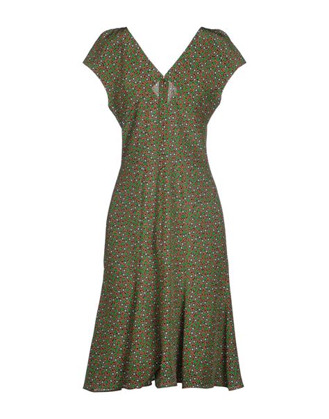 Aspesi Green Knee Length Dress Lyst