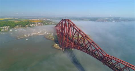 Firth Of Forth Bridge Scotland Aerial Stock Footage Sbv 328871607