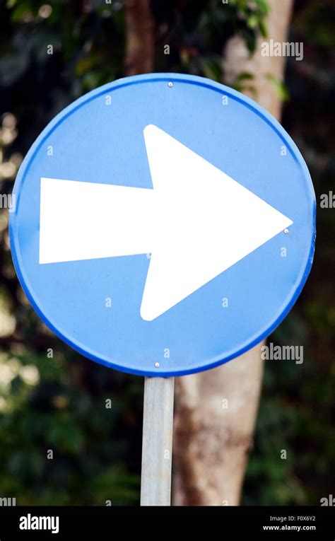 Road Sign Compulsory Turn Right Hi Res Stock Photography And Images Alamy