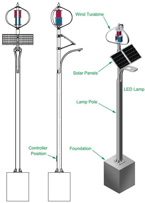 Street Light Pole Foundation Tower Foundation Wind Hybrid System 3