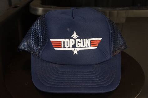 Rare Vintage Designer Award Top Gun Trucker Mesh Snapback Hat Cap 90s