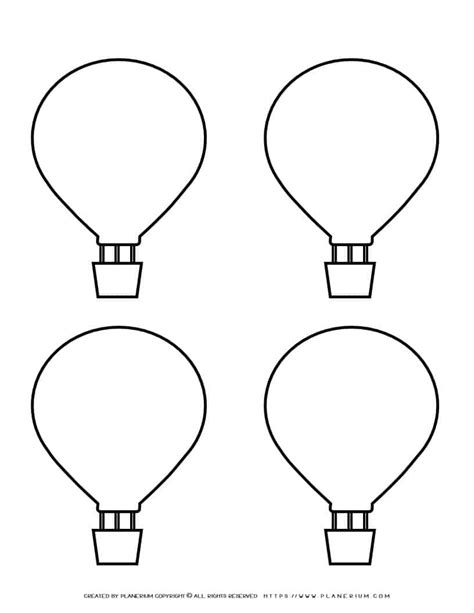 Hot Air Balloon Templates Printable Outlines For Coloring And Crafts