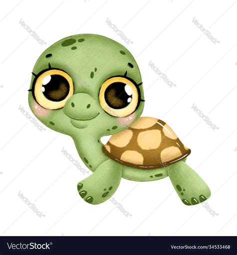 Cute Turtle Drawing Big Eyes Cristobalpinegar