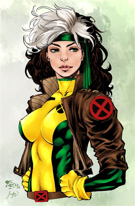 A Drawing Of A Woman With White Hair And Green Eyes Wearing A Yellow