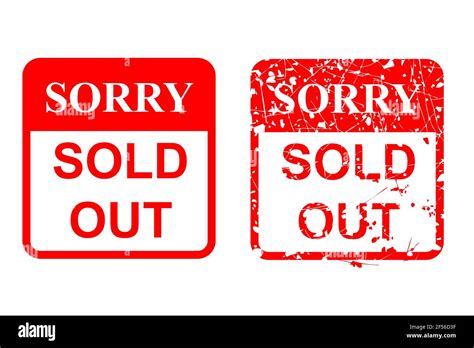 Red Rusty Vector Rubber Stamp Sorry Sold Out Isolated On White Stock