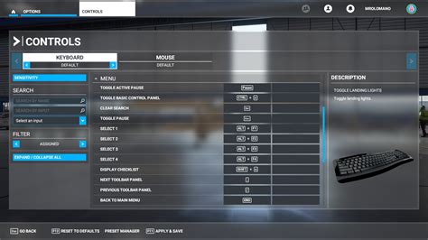 If you're looking for something specific and don't want to scroll up and down the list, we recommend pressing ctrl + f to open a page search and entering what. Microsoft Flight Simulator 2020 keyboard controls: Every ...
