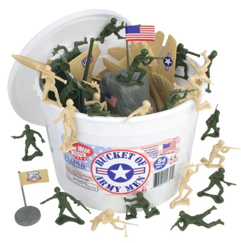 Michigan Toy Soldier Company Timmee Toys Bucket Of Army Men Tan Vs