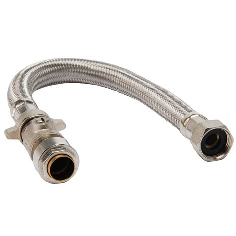 Flexible Tap Connector With Valve Dia15mm Dia½ L300mm Departments Diy At Bandq