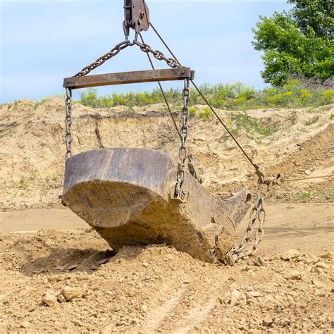 Extraction Of Clay For Brick Production Shovels Stock Image Image Of