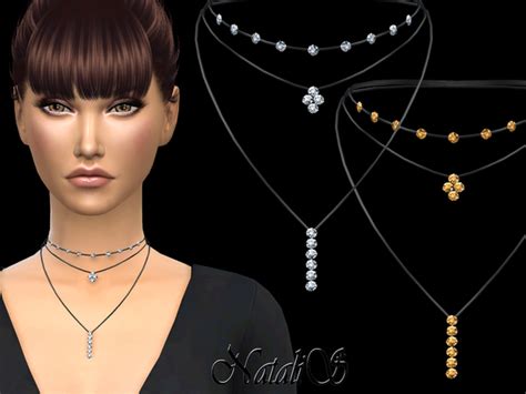 Layered Necklace With Crystals By Natalis At Tsr Sims 4 Updates
