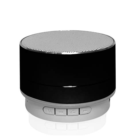 Wholesale Circular Metallic Bluetooth Speaker Blackwhite