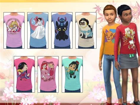 Sims 4 Cc Maxis Match Girl Shirts With Images Sims 4 Cc Kids
