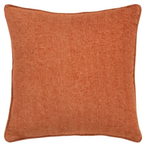 Rizzy Home Solid Rust Decorative Down Filled Pillow Yellow 20 X 20 Ebay
