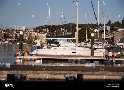 People And Boats On Jetty Stock Photo Alamy