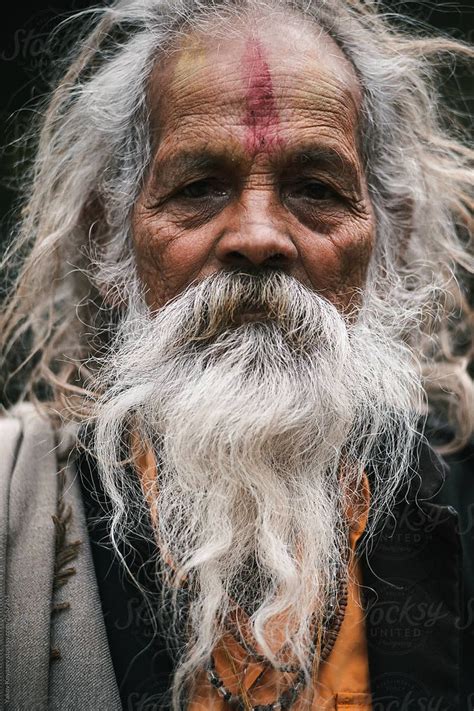 Old Indian Man Portrait With Grey Beard By Yakov Knyazev Old Man