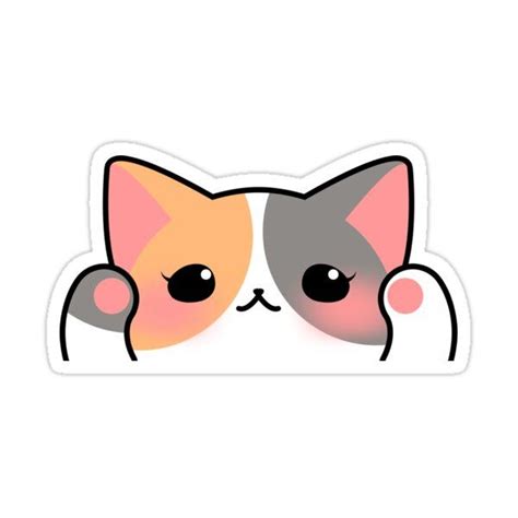 Calico Cat Face Sticker By Candypeach In 2021 Cat Stickers Face