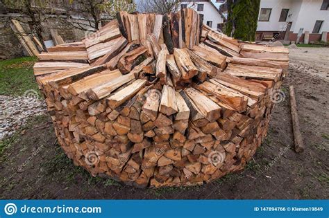 Last Stages Of Round Wood Pile Stock Photo Image Of Stack Build