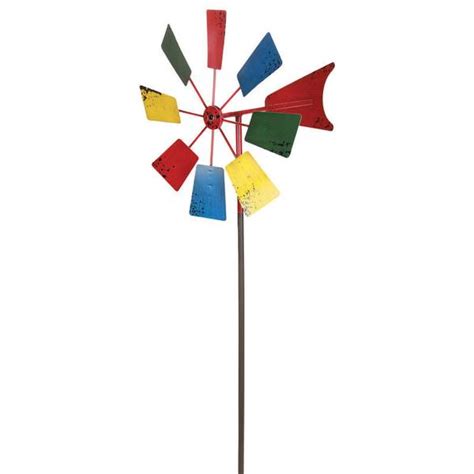 Exhart Multicolored Vintage Wind Mill Garden Stake 10308 Blains