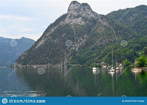 Lake Traun Traunsee In Traunkirchen Upper Austria Stock Photo Image