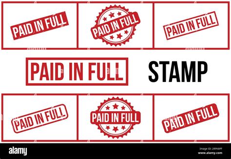Paid In Full Rubber Stamp Set Vector Stock Vector Image And Art Alamy