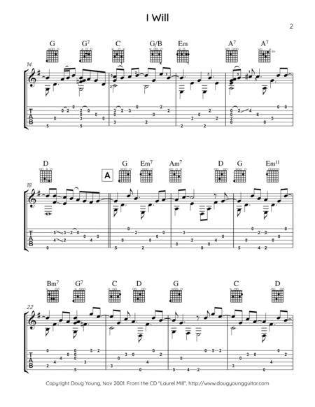 i will solo fingerstyle guitar by the beatles digital sheet music hot