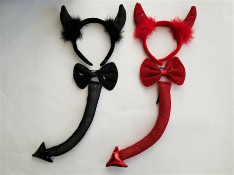 Accessories Black Devil Horns And Bow Tie Costume Set ~ Halloween Dress