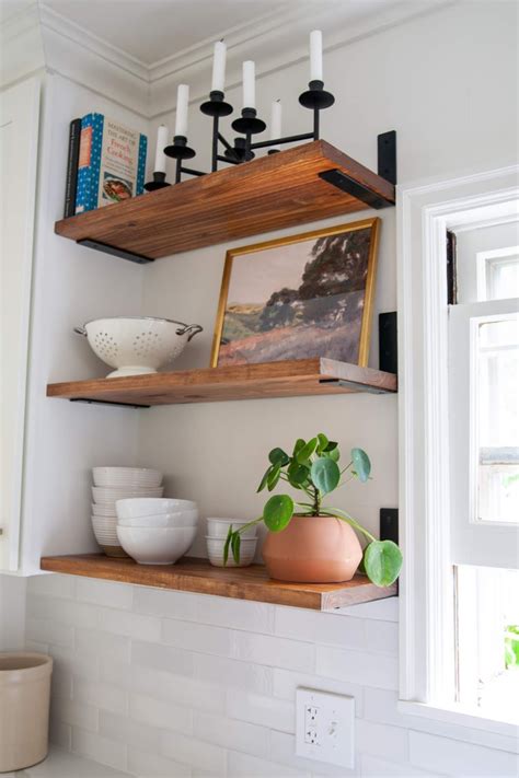 Diy Budget Friendly Floating Look Open Shelves Diy Wood Shelves