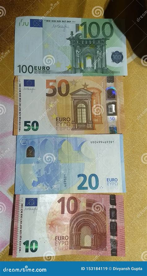 Euro 102050100 European Union Currency Stock Image Image Of 1020