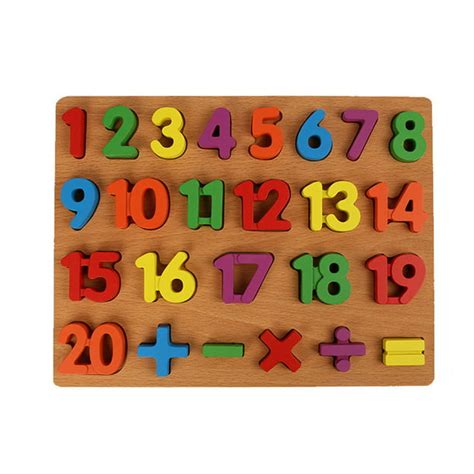 Kid Early Educational Toys Hand Grasp Wooden Puzzle Toy Alphabet Digit