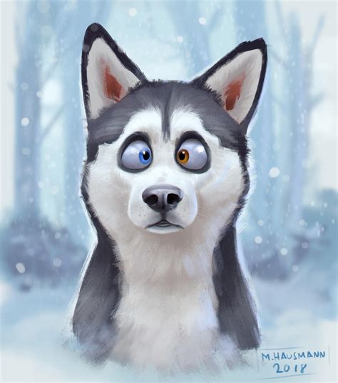 Derpy Husky Digital 1800x2046 Dog Caricature Animal Drawings Husky