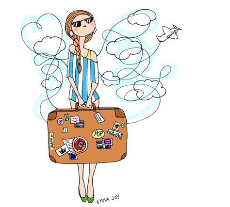 Emma Joy HD Valise Travel Illustration Travel Drawing Travel Art