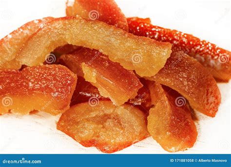 Close Up Of Candied Orange Peels Italy Stock Photo Image Of