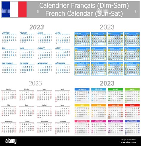 2023 Calendrier Français Banque Dimages Vectorielles Alamy