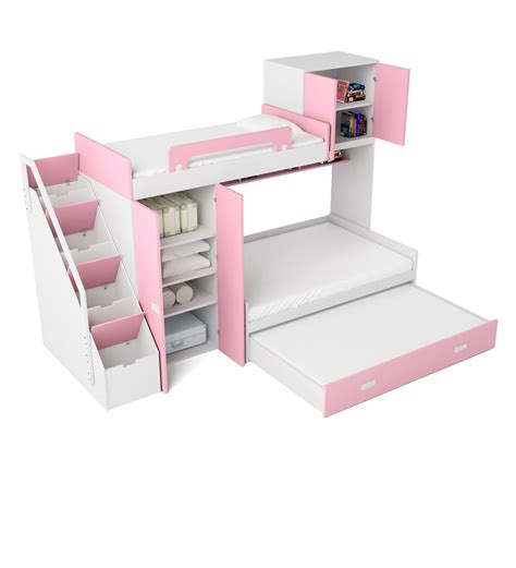 Buy Play Kids Bunk Bed In Pink Colour By Alex Daisy Online Bed Units