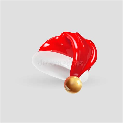 Santa Claus Hat Isolated On White Background Vector Realistic