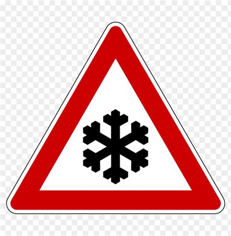 Transparent Png Image Of Icy Road Danger Warning Road Sign Image Id