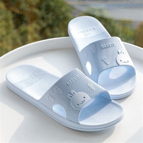 Leosoxs Women Home Slippers Summer Beach Pvc Soft Sole Slide Sandals Leisure Men Ladies Indoor