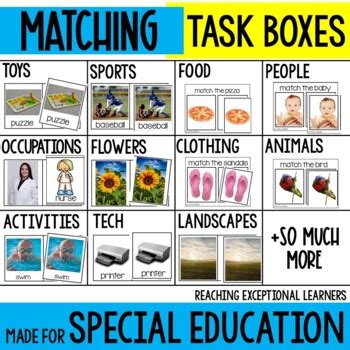 Matching Task Boxes By Reaching Exceptional Learners TpT