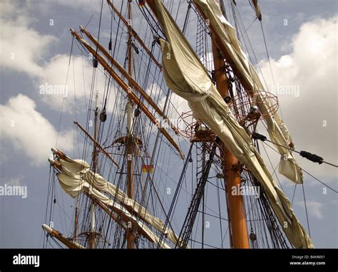 Sailing Ship Rigging Stock Photo Alamy